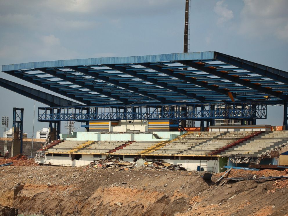 PHOTO: General view of construction work at the Arena Amazonia, formerly known as Vivaldao Stadium, in this Oct. 1, 2010, file photo in Manaus, Brazil.