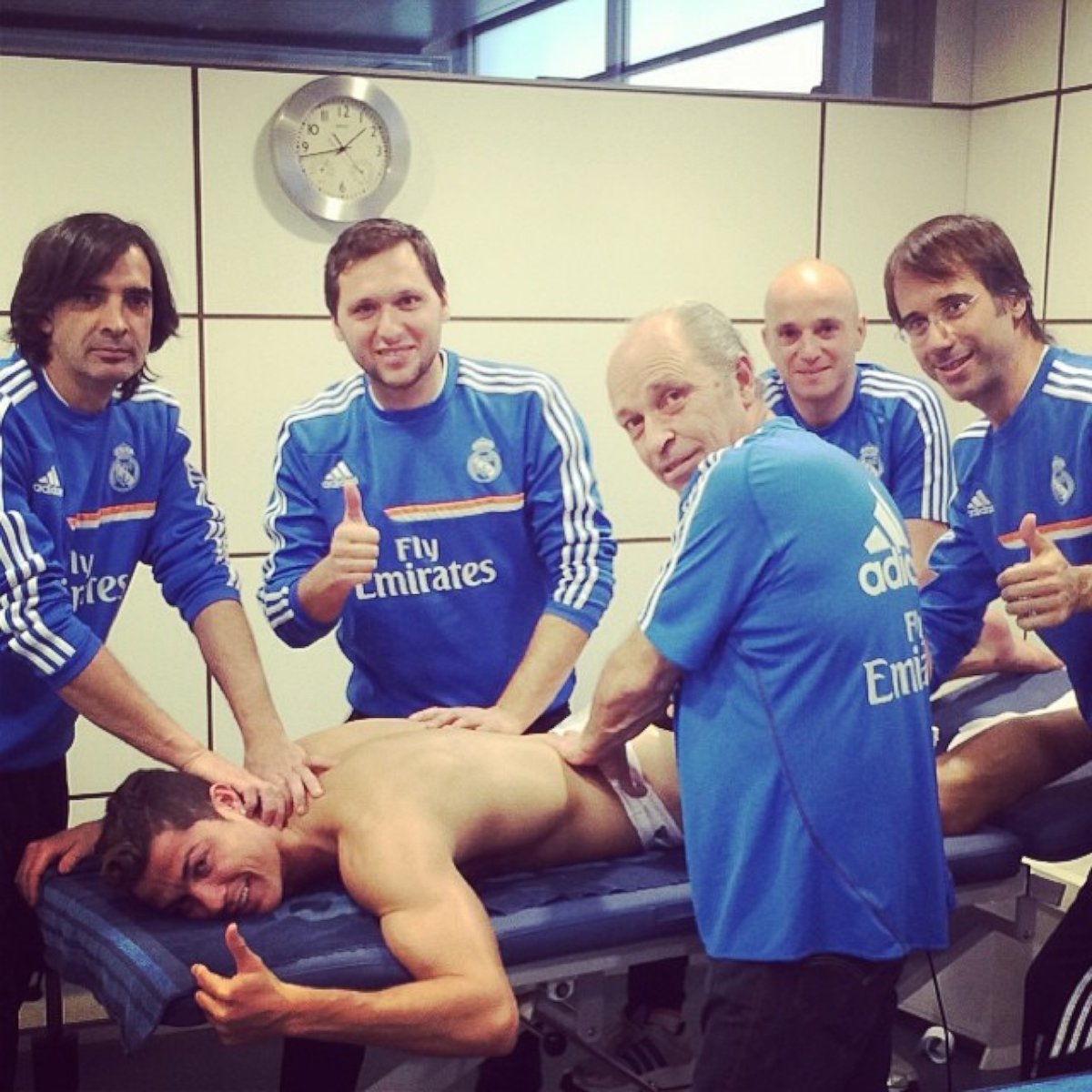 PHOTO: Christano Ronaldo posted this photo to his Instagram, Dec. 31, 2013, with the caption, "Getty ready for next year with the last massage."
