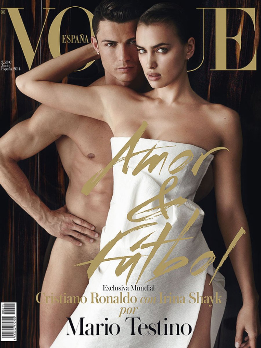 PHOTO: Cristiano Ronaldo and Irina Shayk on the June 2014 cover of Vogue Spain.