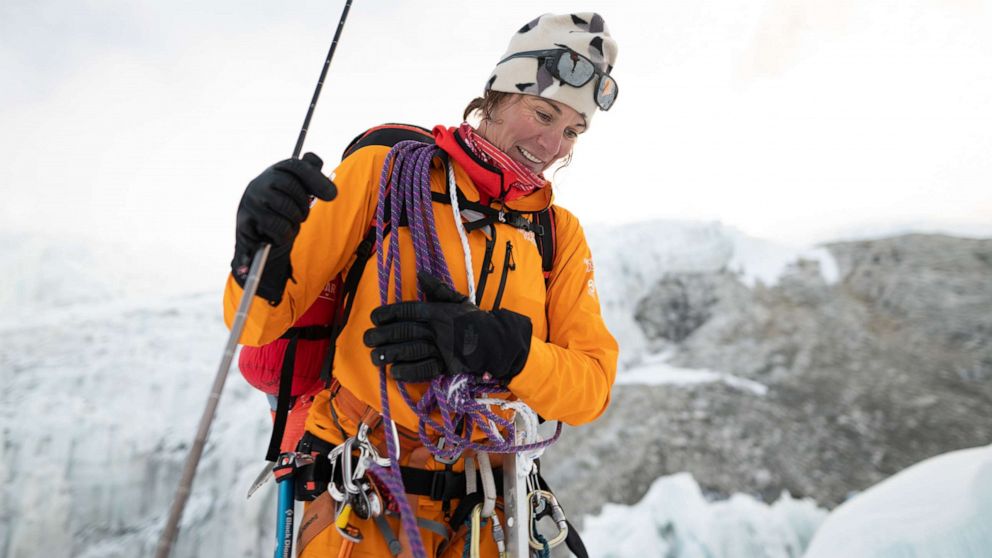 PHOTO: Hilaree Nelson, an epic ski mountaineer who made a career climbing the world's biggest peaks, died on Manaslu in Nepal in an avalanche.