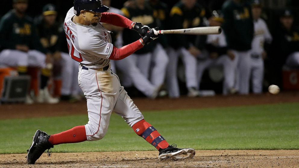 Betts Grounder Hits 3b Bag Bosox End 4 Game Skid Beat A S Abc News