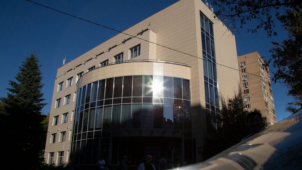 FILE - In this file photo dated Thursday, Sept. 20, 2018, Russian National Anti-doping Agency RUSADA building in Moscow, Russia. The agency is trying to re-establish credibility in world sports. During ongoing fallout in the scandal of state-backed R