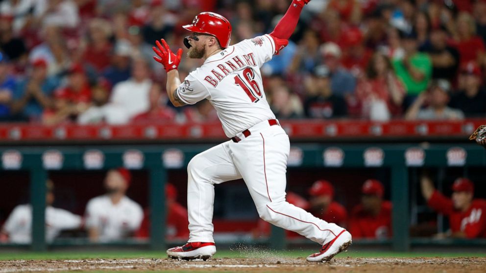 Barnhart leads Reds homer barrage in 8-4 win over Angels - ABC News