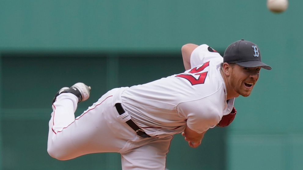 Boston Red Sox's Nick Pivetta delivers a pitch against the St. Louis Cardinals in the first inning of a baseball game, Sunday, June 19, 2022, in Boston. (AP Photo/Steven Senne)