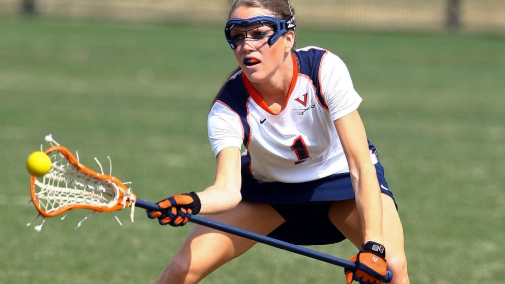 FILE - In a March 8, 2009, photo, University of Virginia women?s lacrosse player Yeardley Love works with the ball in Charlottesville, Va. Nearly 12 years after Love was found dead, George Huguely, convicted of second-degree murder in her killing is 