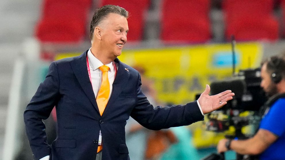 Head coach Louis van Gaal of the Netherlands smiles prior to the World Cup, group A soccer match between Senegal and Netherlands at the Al Thumama Stadium in Doha, Qatar, Monday, Nov. 21, 2022. (AP Photo/Petr David Josek)
