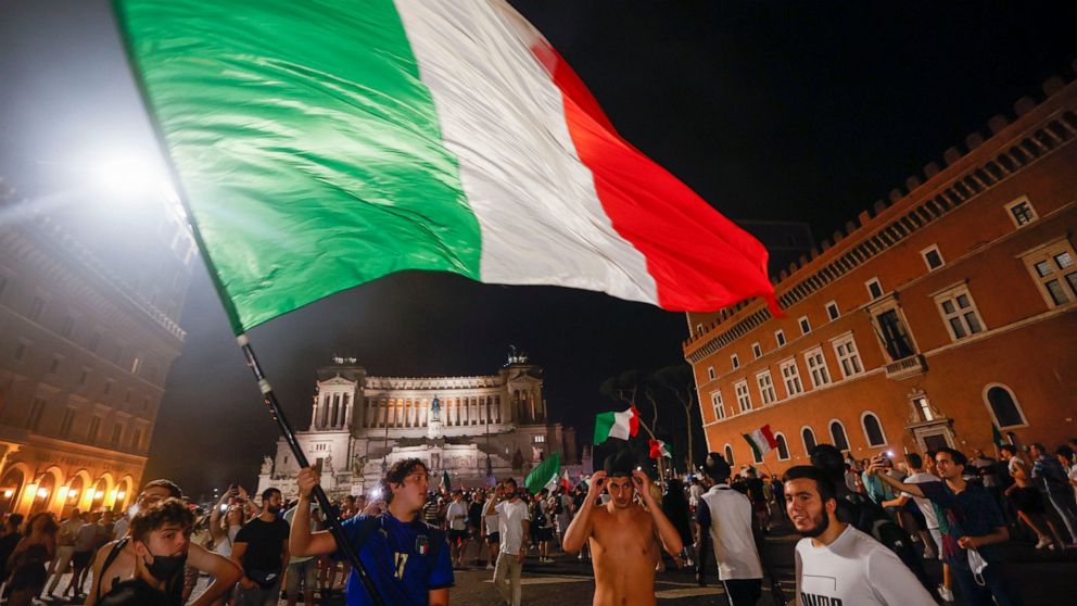 Italy explodes in joy after winning European soccer title