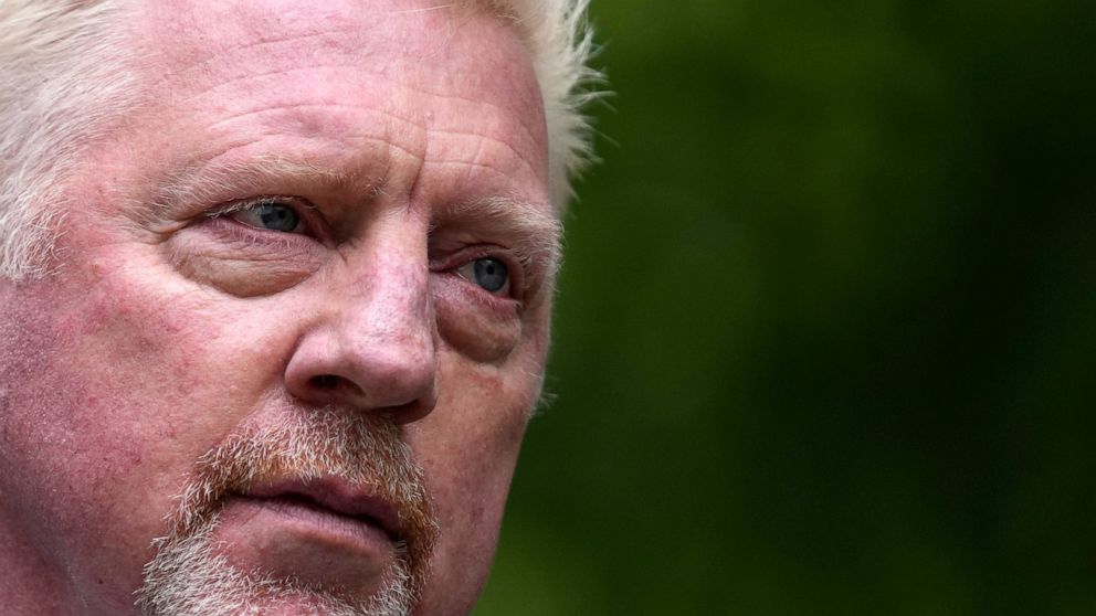 FILE - Former tennis player Boris Becker arrives at Southwark Crown Court in London, April 29, 2022. British news agency Press Association reports that German tennis legend Boris Becker has been freed from prison after serving eight months of his sen
