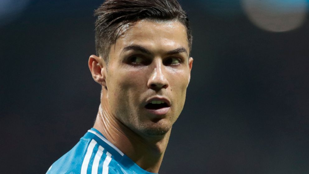 FILE - In this Sept. 18, 2019, file photo, Juventus' Cristiano Ronaldo looks back during a Champions League Group D soccer match in Madrid, Spain. A federal magistrate judge in Nevada is siding with Cristiano Ronaldo's lawyers against a woman who sue