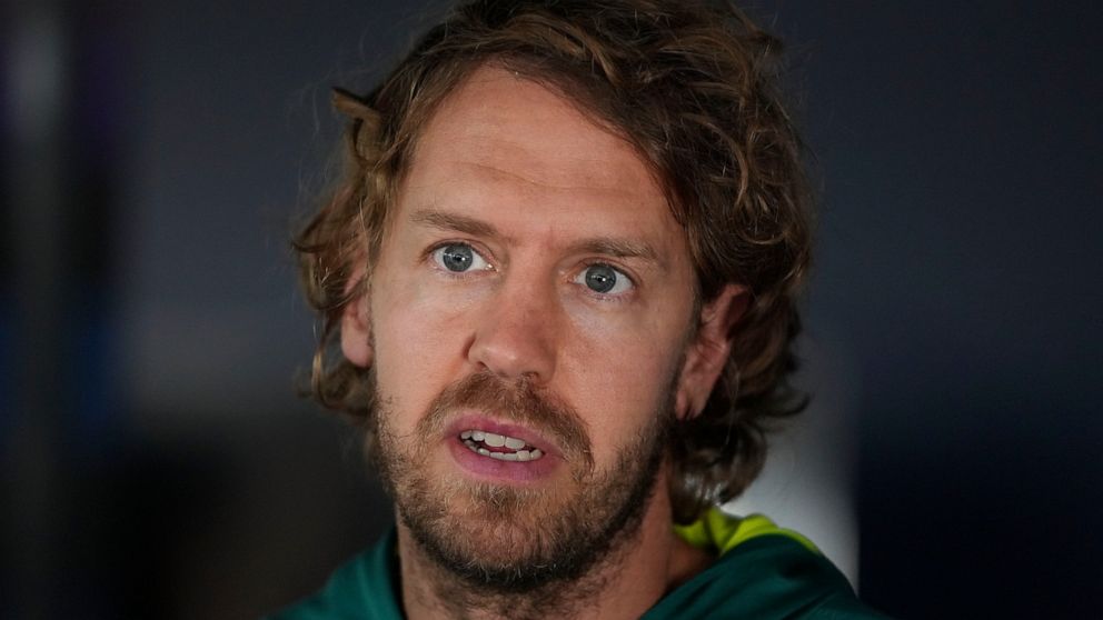 Aston Martin driver Sebastian Vettel of Germany answers to questions of journalists during interviews ahead of the Austrian Formula One Grand Prix at the Red Bull Ring racetrack in Spielberg, Thursday, July 7, 2022. The Austrian F1 Grand Prix is held