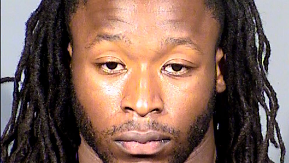 This Clark County Detention Center booking photo shows New Orleans Saints running back Alvin Kamara following his arrest Sunday, Feb. 6, 2022, in Las Vegas on a felony battery charge. Kamara is accused of punching a man multiple times and badly injur