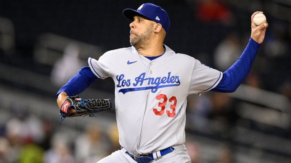 Los Angeles Dodgers relief pitcher David Price throws during the seventh inning of a baseball game against the Washington Nationals, Tuesday, May 24, 2022, in Washington. The Dodgers won 9-4. (AP Photo/Nick Wass)