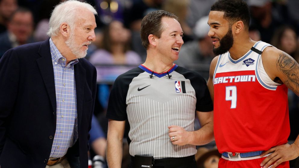 Hield Kings Heat Up To Keep Spurs Reeling 122 102 Abc News