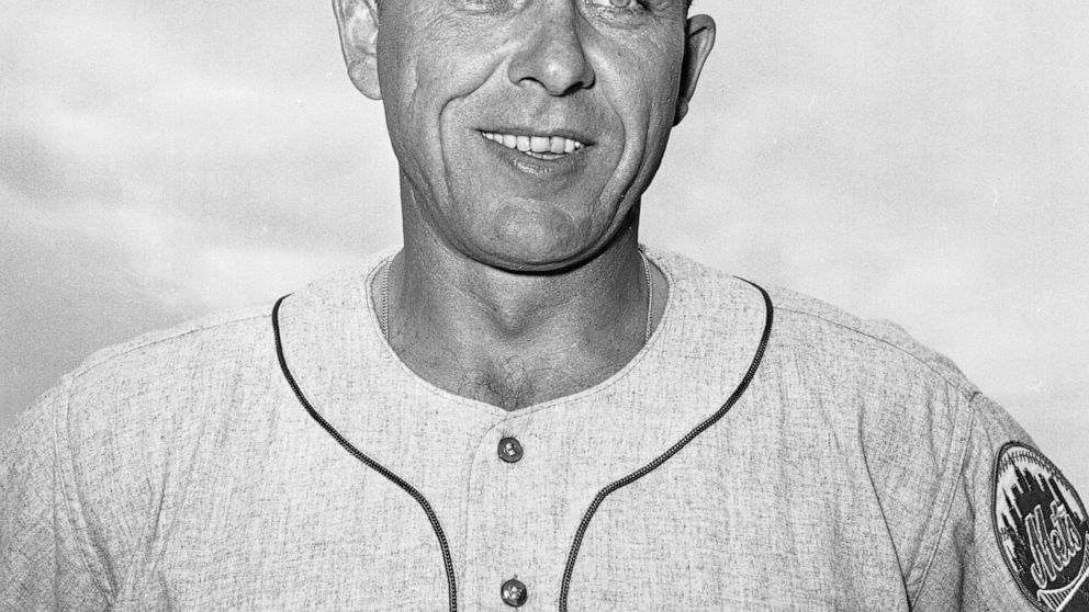 FILE - New York Mets' Gil Hodges smiles in March 1963. Their 50-year wait over, the family of Gil Hodges is as relieved to see the patriarch selected to the Baseball Hall of Fame as they are grateful for the opportunity it provides kin he never met t