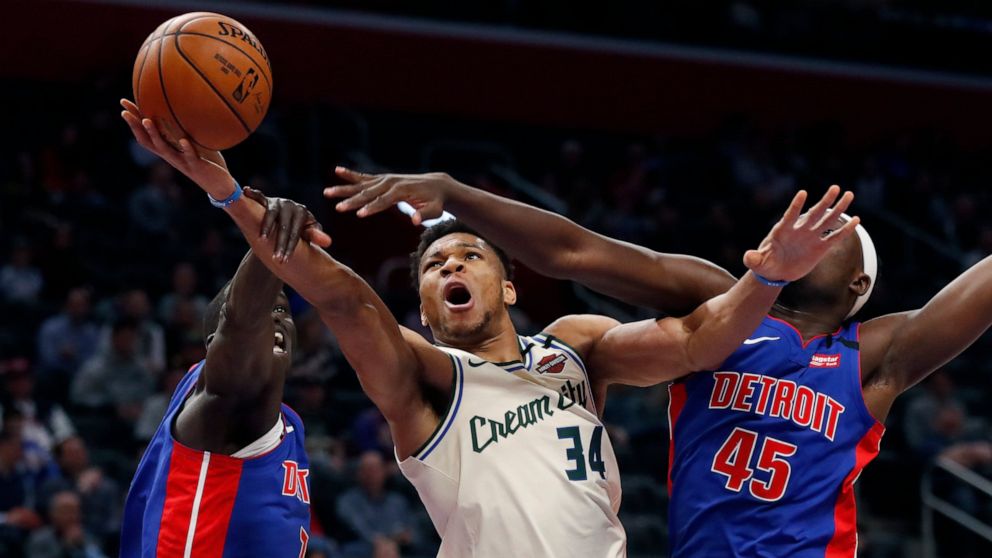 Antetokounmpo Scores 33 Leads Bucks To Rout Of Pistons Abc News