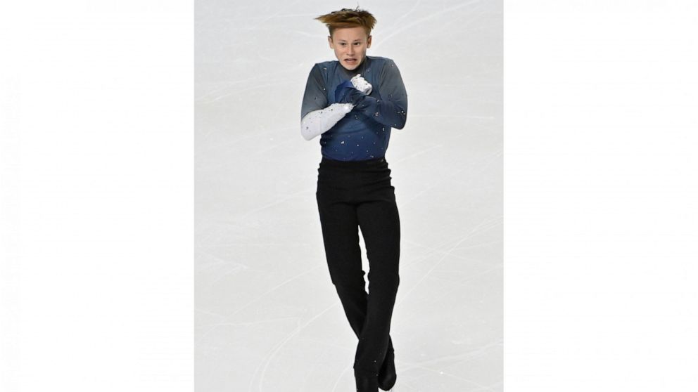 FILE - Ilia Malinin, of the United States, competes during the men's free skating program at the International Skating Union Grand Prix of Figure Skating Series, Saturday, Oct. 24, 2020, in Las Vegas. Ilia Malinin made history late Wednesday, Sept. 1