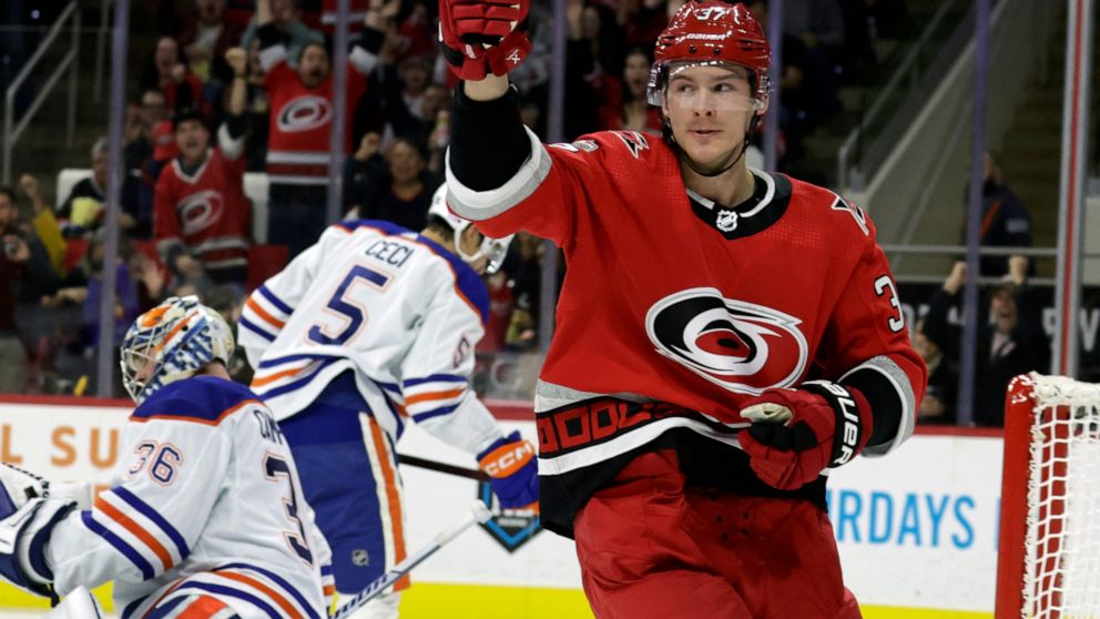 Svechnikov's Hat Trick Carries Hurricanes Past Oilers 7-2 | Flipboard