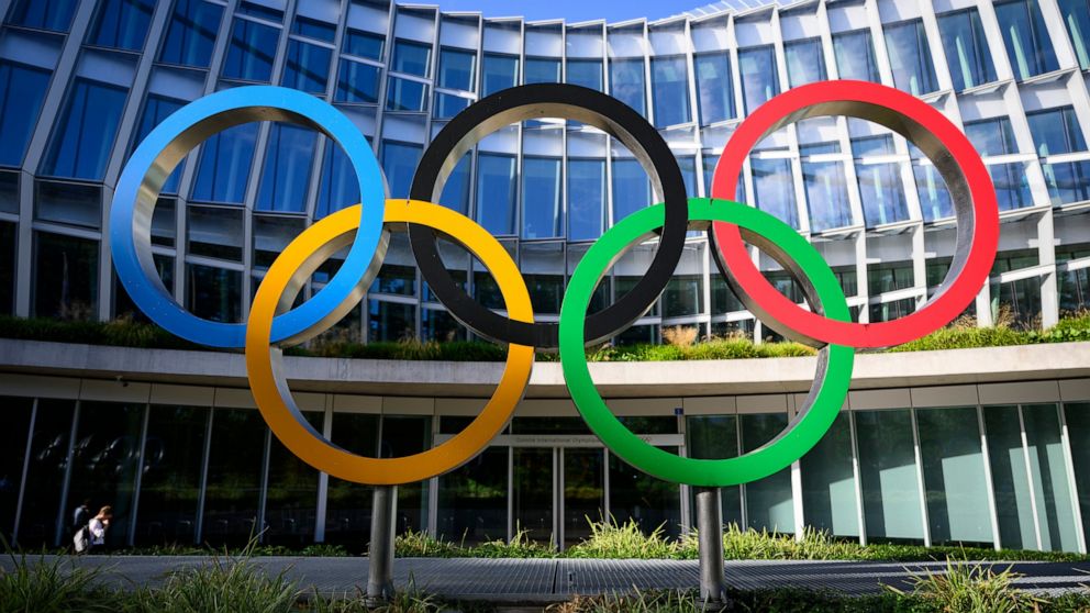 Olympic Rings are pictured in front of The Olympic House, headquarters of the International Olympic Committee (IOC) at the opening of the executive board meeting of the International Olympic Committee (IOC), in Lausanne, Switzerland, Thursday, Septem