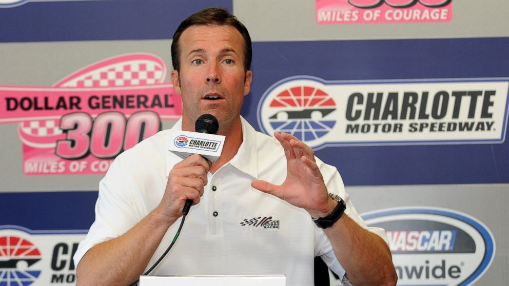 FILE - In this Oct. 14, 2011 file photo, J.D. Gibbs, president of Joe Gibbs Racing, speaks during a news conference before the NASCAR Nationwide auto race at Charlotte Motor Speedway in Concord, N.C. Joe Gibbs Racing says co-founder J.D. Gibbs, the e