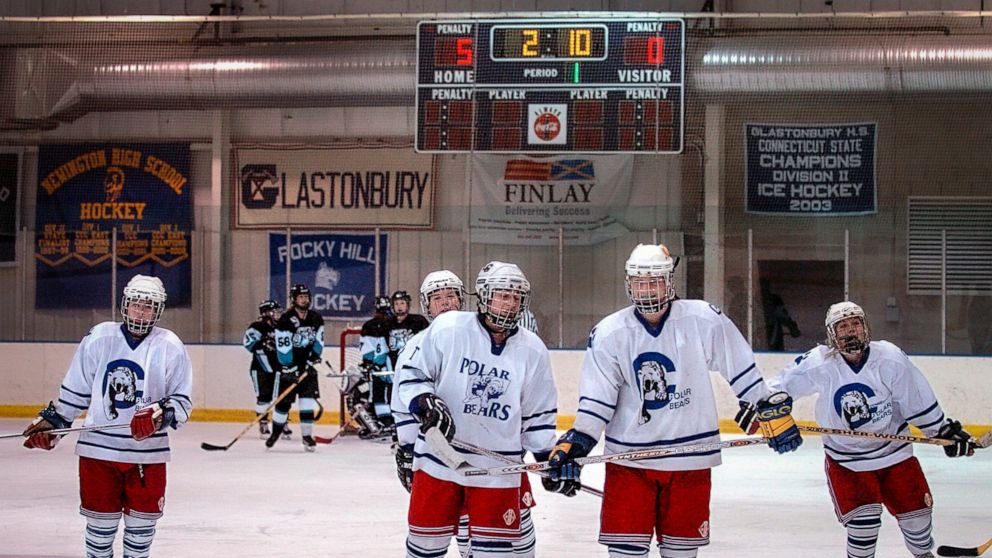 FILE - The U19 Connecticut Polar Bears skate back to the bench after scoring their fifth goal in the first period in Newington, Conn., Wednesday, Dec. 28, 2005. A Connecticut state lawmaker, Friday, Jan. 14, 2022, says she plans to introduce legislat