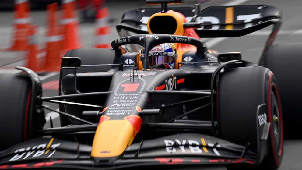 Red Bull driver Max Verstappen of the Netherlands comes in for a pit stop during the Formula One Dutch Grand Prix auto race, at the Zandvoort racetrack, in Zandvoort, Netherlands, Sunday, Sept. 4, 2022. (Christian Bruna/Pool via AP)