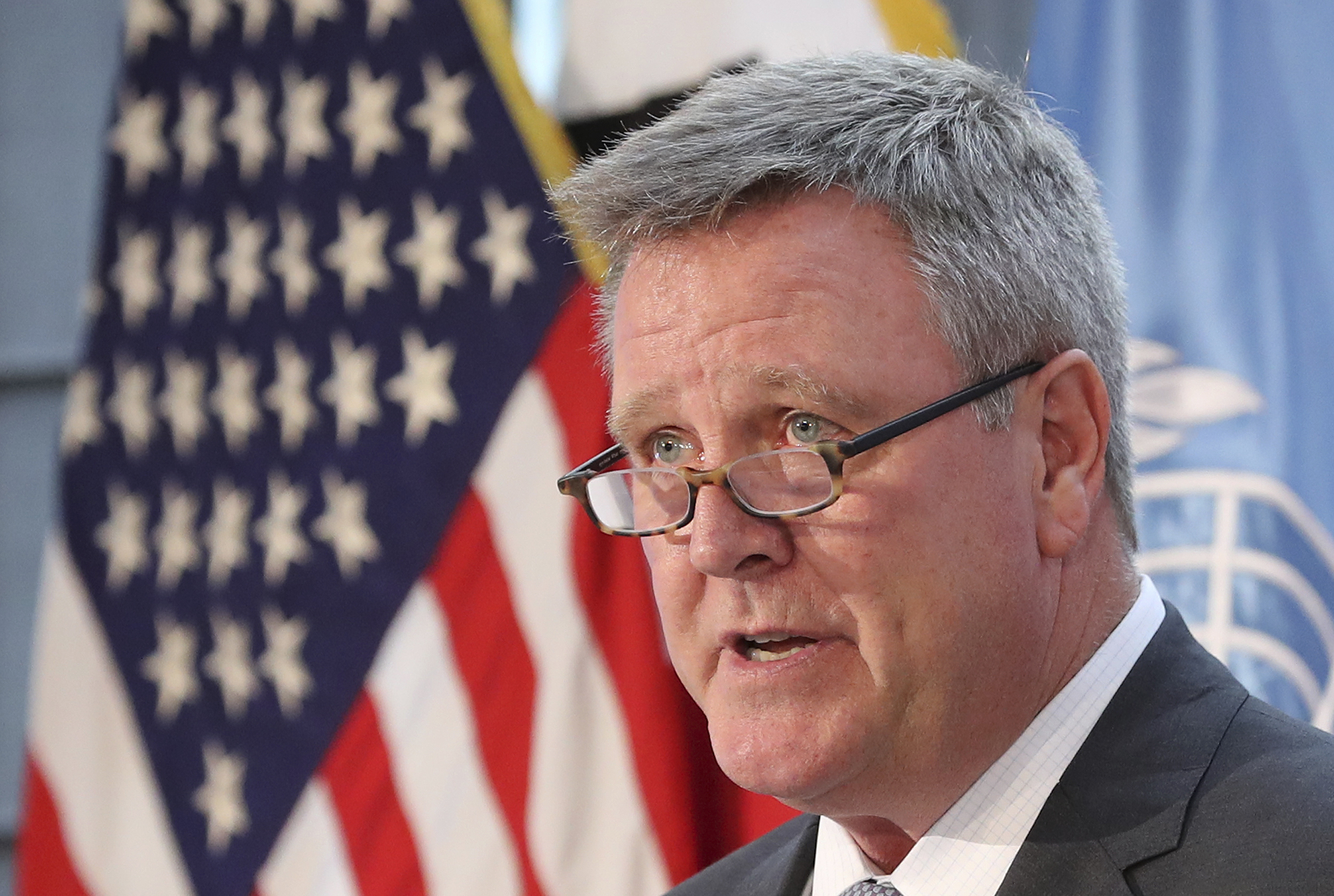 In this Aug. 1, 2017 file photo, U,S, Olympic Committee CEO Scott Blackmun speaks about the Team USA WinterFest for the upcoming 2018 Pyeongchang Winter Olympic Games.