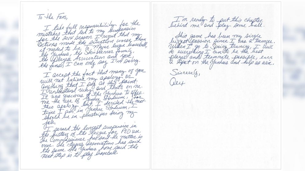 Handwriting Expert Says A-Rod's Apology Shows 'Signs of Confusion ...