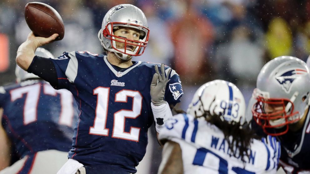 New England Patriots quarterback Tom Brady passes against the Indianapolis Colts during the second half of the NFL football AFC Championship game, Jan. 18, 2015, in Foxborough, Mass.
