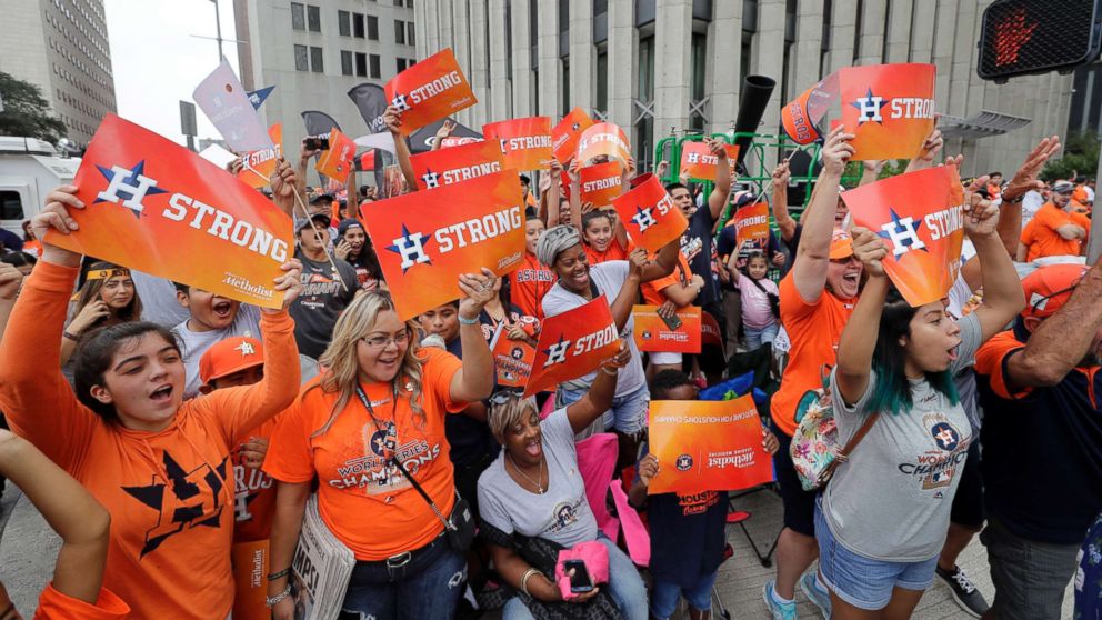 Astros World Series parade hat toss, a Houston tradition