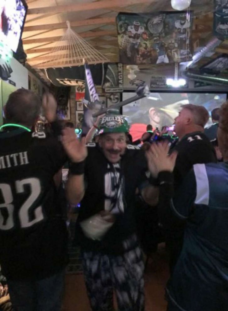 PHOTO: Barry Vagnoni hosts a Super Bowl party of the ages in Reading, Pennsylvania.