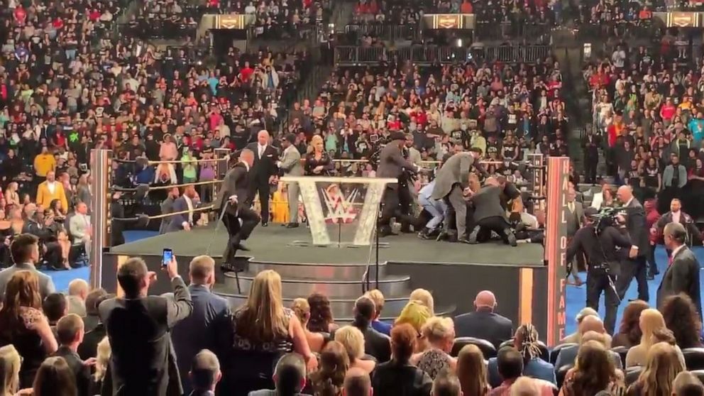 VIDEO: WWE legend Bret Hart attacked by fan during Hall of Fame speech