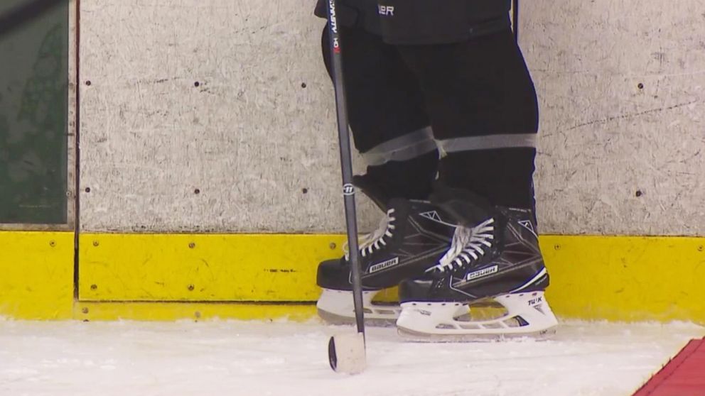 PHOTO: Bretton Chitwood's custom skates that help him play hockey.