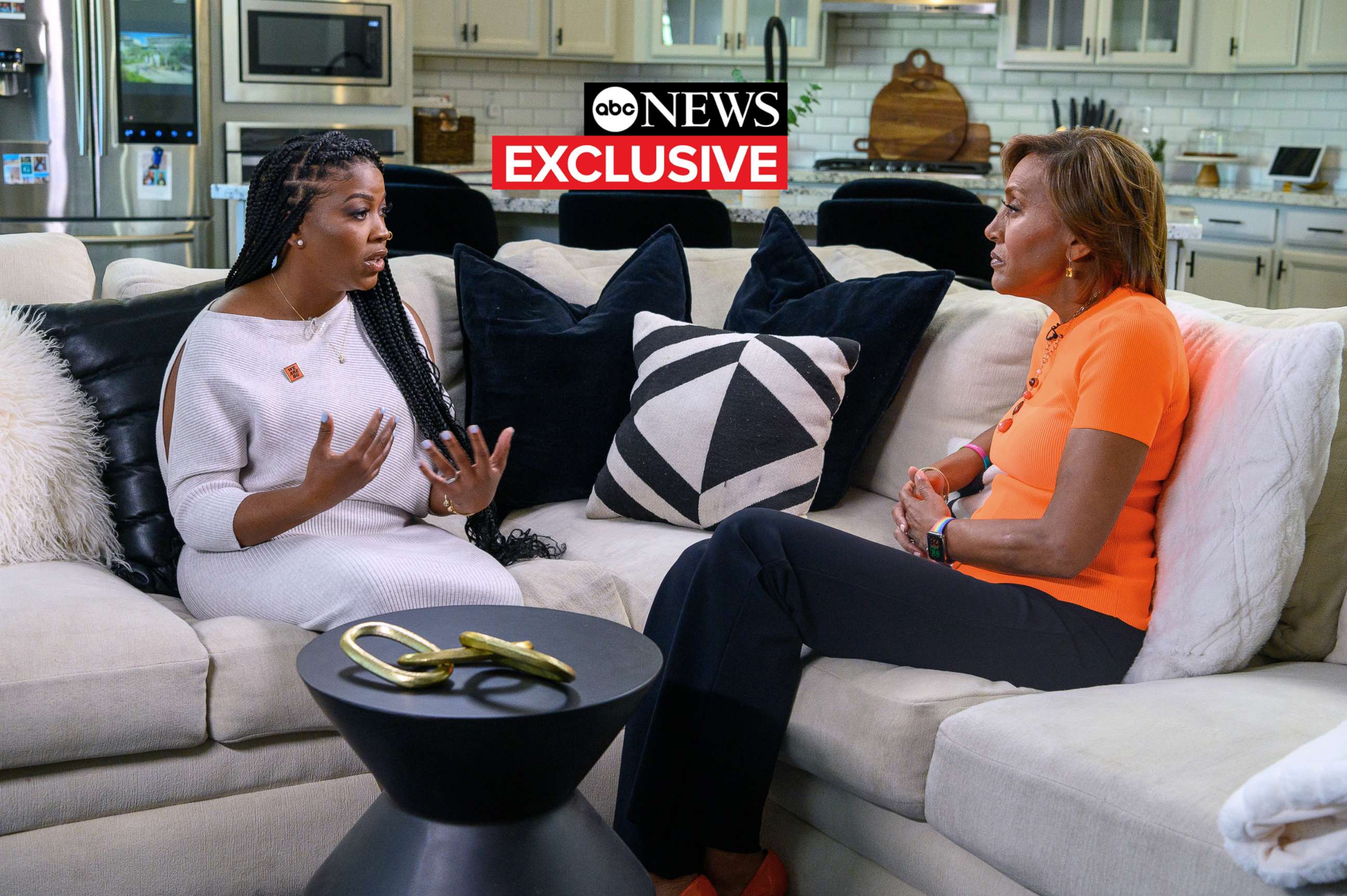 PHOTO: Good Morning America's co-anchor Robin Roberts interviews Brittney Griner's wife Cherelle Griner, May 24, 2022.