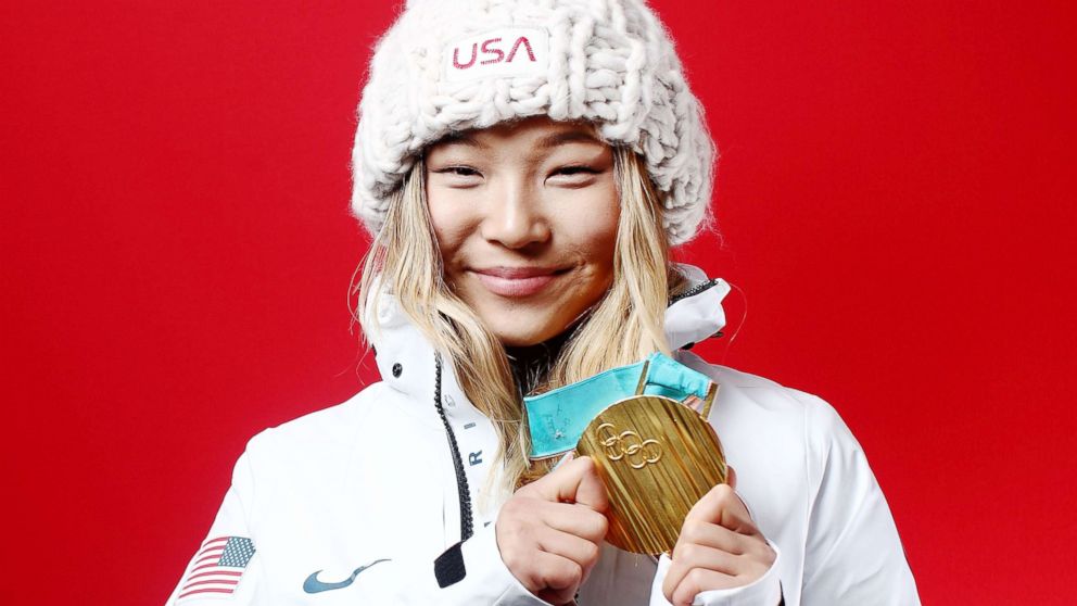 PHOTO: Gold medalist in snowboard ladies' halfpipe, Chloe Kim of the U.S., poses for a portrait, Feb. 13, 2018, in Gangneung, South Korea. 