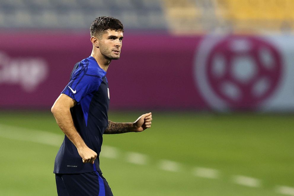 PHOTO: Christian Pulisic of United States trains during United States Training Session ahead of their Round of 16 match against Netherlands at on Dec. 2, 2022, in Doha, Qatar.