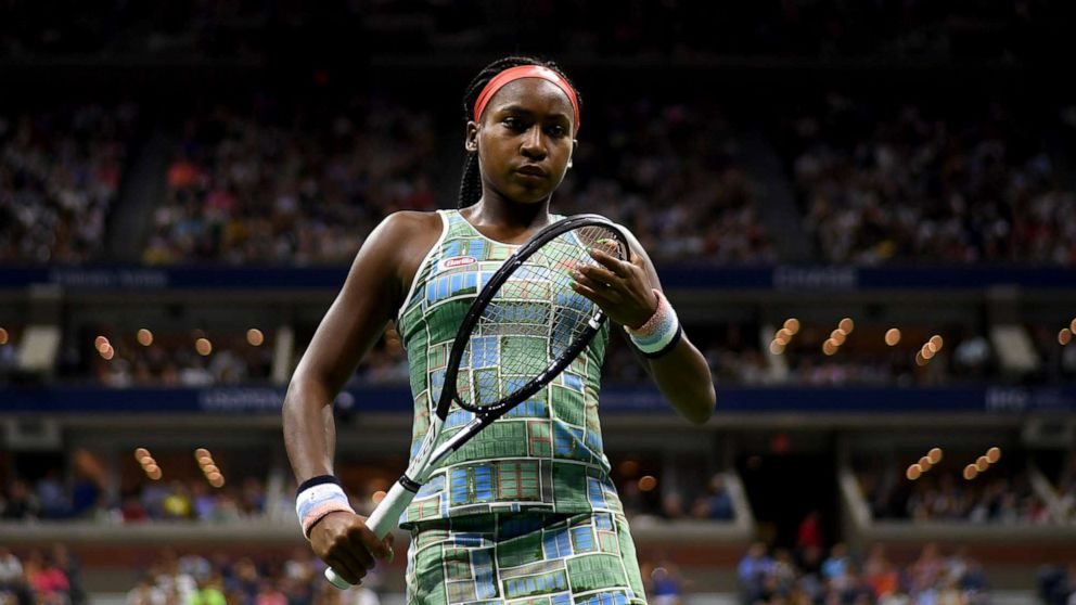 PHOTO: Coco Gauff reacts during her Women's Singles third round match against Naomi Osaka of Japan on day six of the 2019 U.S. Open at the USTA Billie Jean King National Tennis Center on Aug. 31, 2019, in New York.