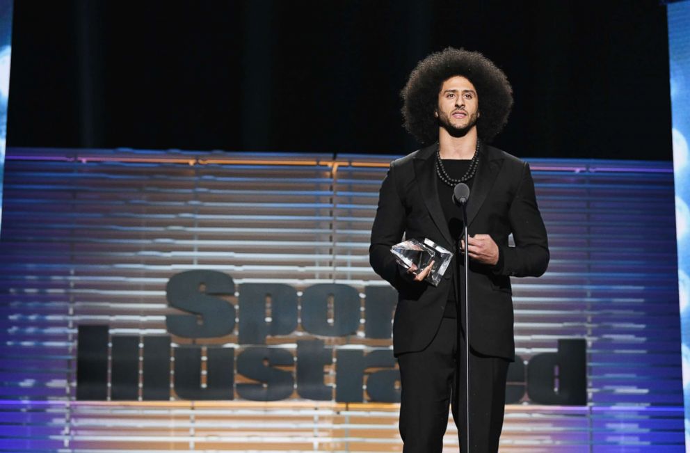 PHOTO: Colin Kaepernick receives the SI Muhammad Ali Legacy Award during the Sports Illustrated  2017 Sportsperson of the Year Show, Dec. 5, 2017, at Barclays Center in New York City.