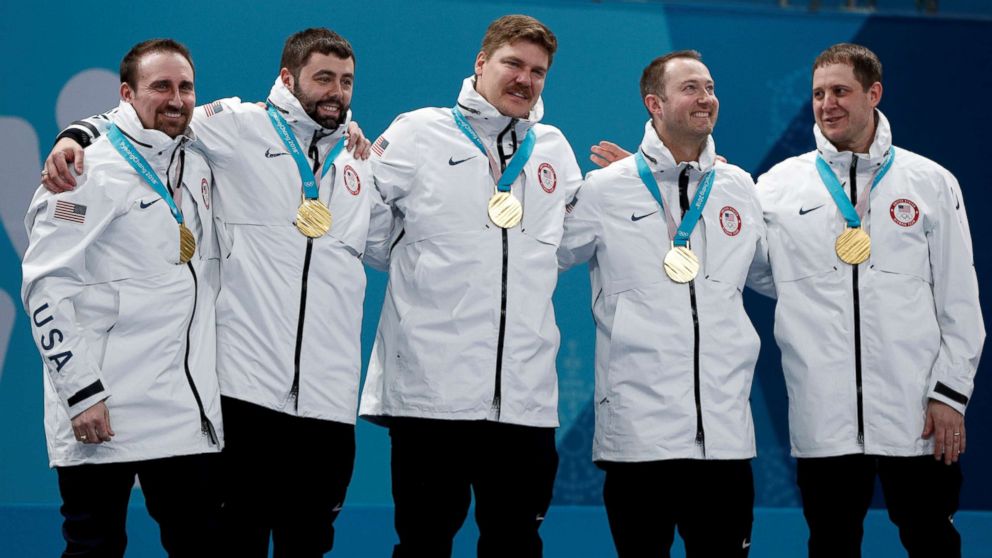 American men's curling team wins gold medal for 1st time ever at Olympics  2018 - ABC News