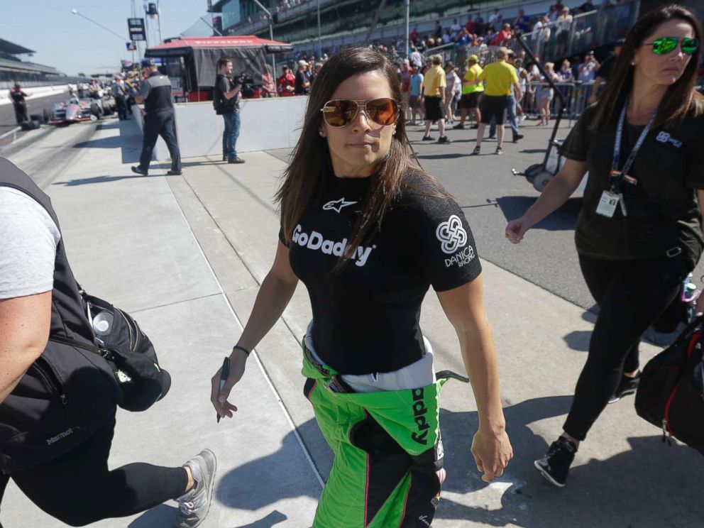 PHOTO: Danica Patrick walks to her car before the start of the final practice session for the IndyCar Indianapolis 500 auto race at Indianapolis Motor Speedway, in Indianapolis, May 25, 2018.
