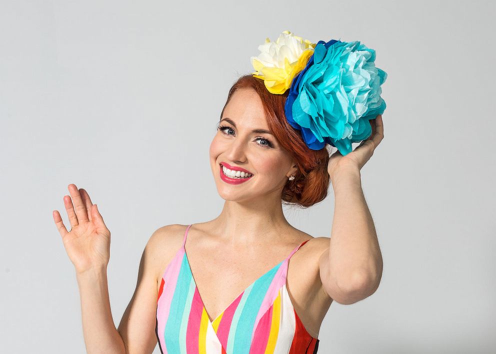 PHOTO: A homemade fascinator made of tissue paper and headbands for the Kentucky Derby.