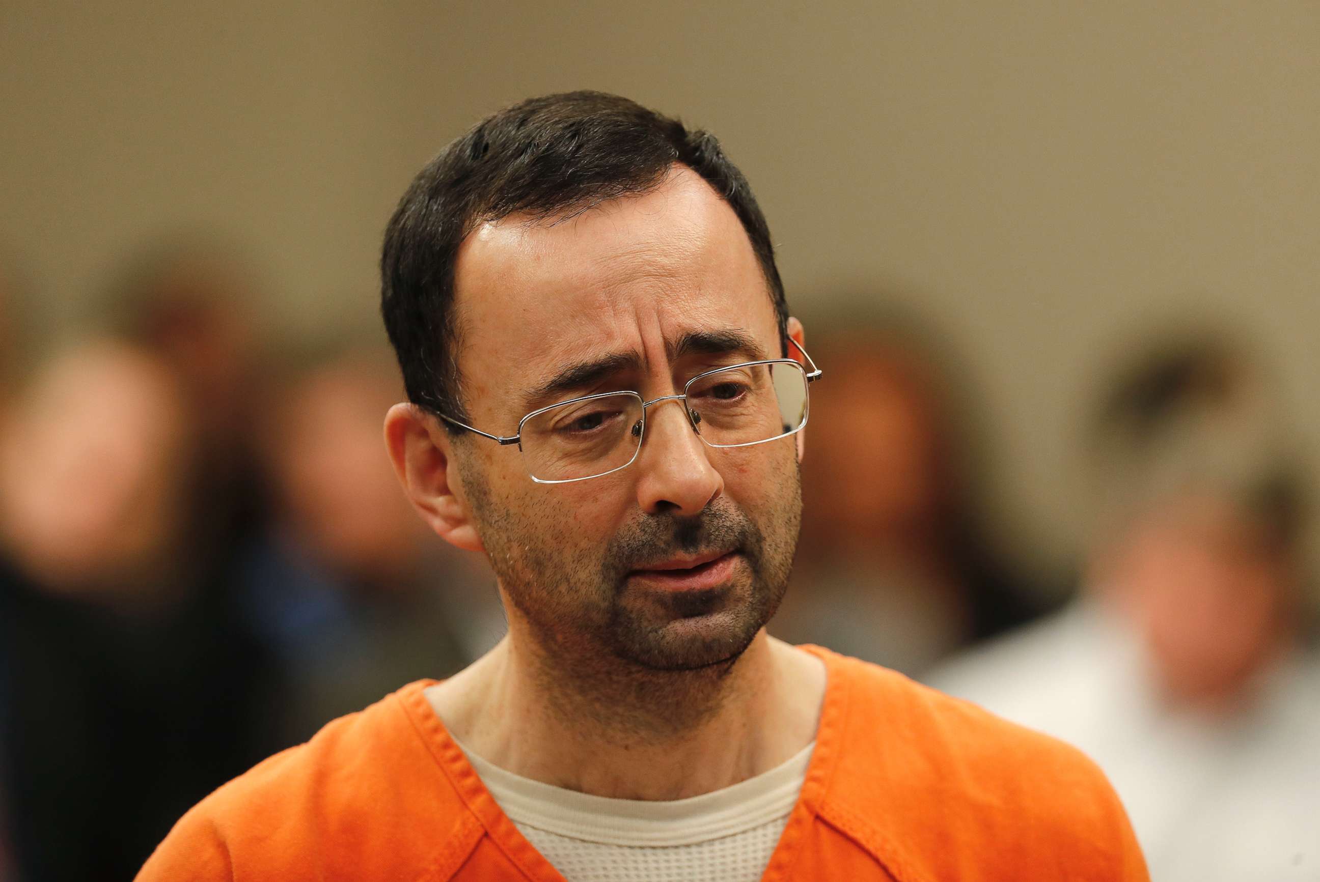 PHOTO: Dr. Larry Nassar, 54, a sports doctor accused of molesting girls while working for USA Gymnastics and Michigan State University, appears in court for a plea hearing in Lansing, Mich., Nov. 22, 2017.