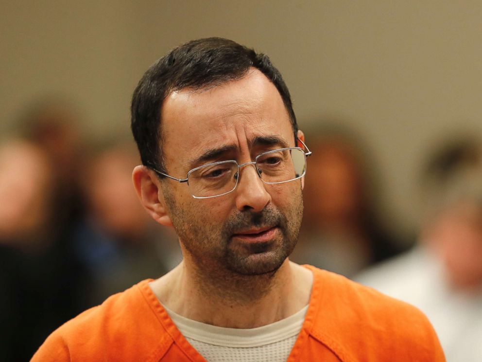PHOTO: Dr. Larry Nassar, 54, a sports doctor accused of molesting girls while working for USA Gymnastics and Michigan State University, appears in court for a plea hearing in Lansing, Mich., Nov. 22, 2017.