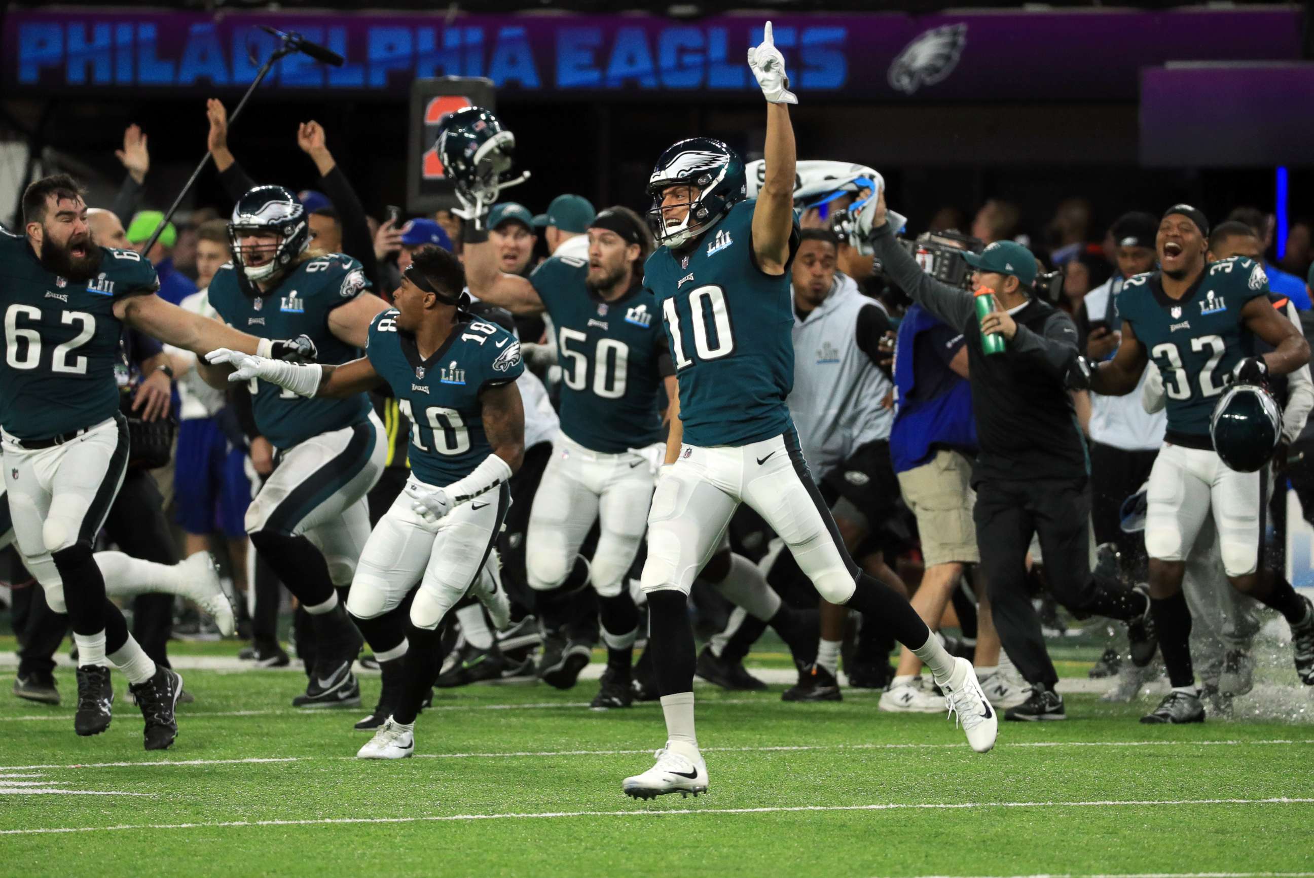 PHOTO: The Philadelphia Eagles celebrated defeating the New England Patriots 41-33 in Super Bowl LII at U.S. Bank Stadium, Feb. 4, 2018, in Minneapolis, Minnesota. 