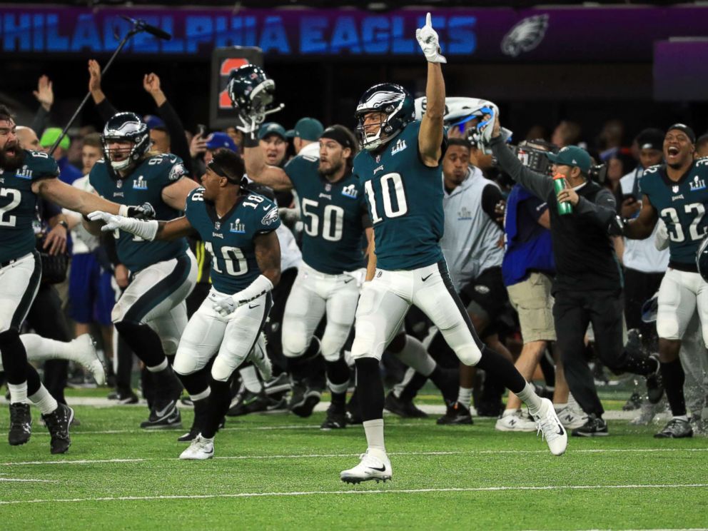 PHOTO: The Philadelphia Eagles celebrated defeating the New England Patriots 41-33 in Super Bowl LII at U.S. Bank Stadium, Feb. 4, 2018, in Minneapolis, Minnesota.