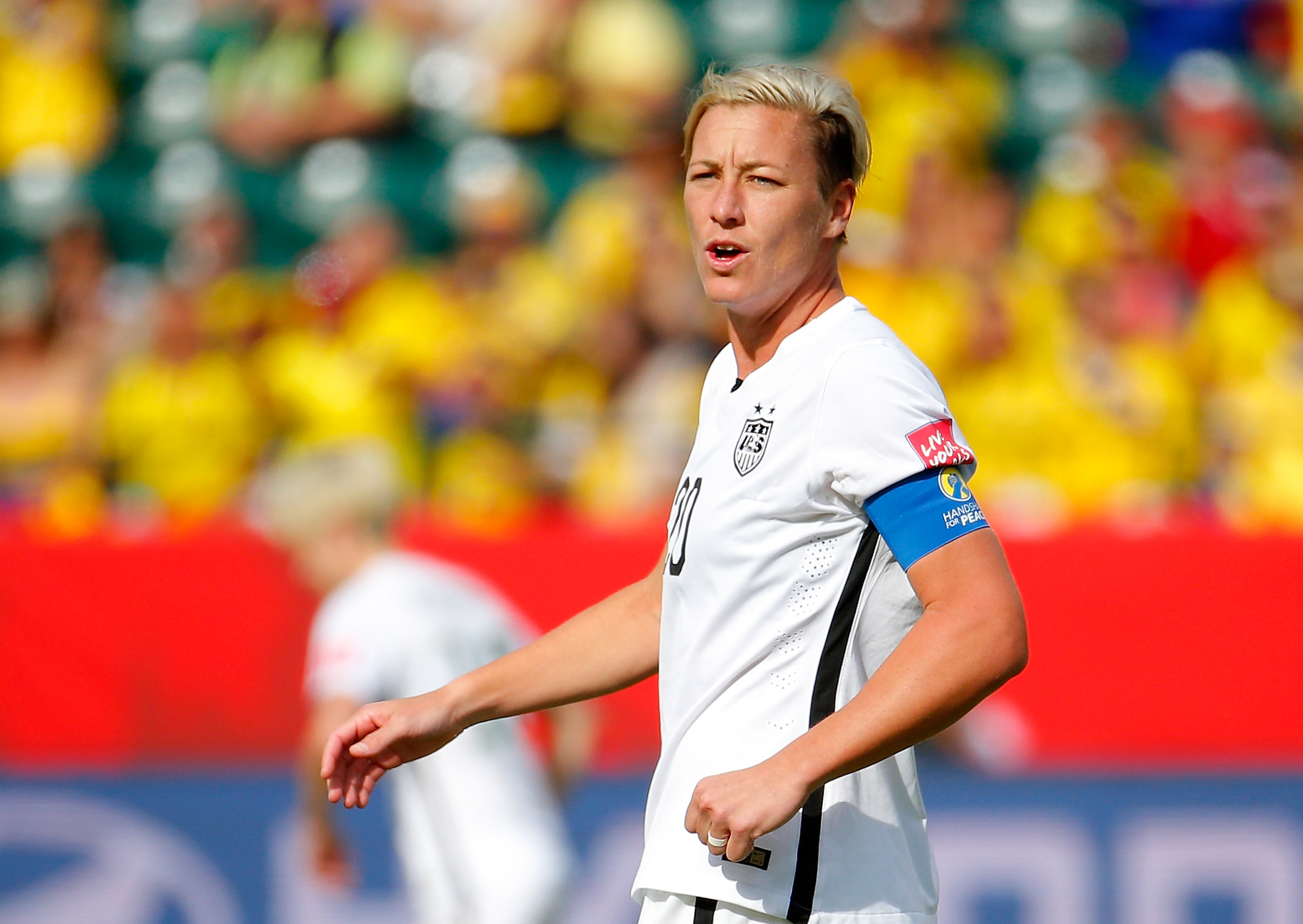 PHOTO: Abby Wambach of the US is seen during during the FIFA Women's World Cup Canada 2015 Round of 16 match between the US and Colombia at Commonwealth Stadium on June 22, 2015 in Edmonton, Canada.