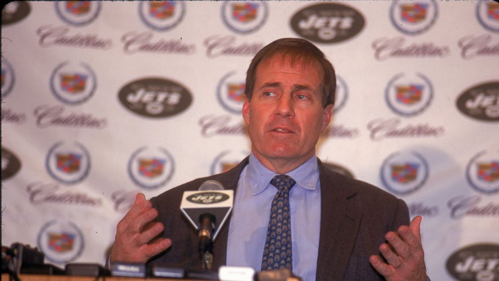 PHOTO: Head coach Bill Belichick of the New York Jets resigns from the job at a press conference just one day after accepting the position at Hempstead, New York on  Jan. 4, 2000. 