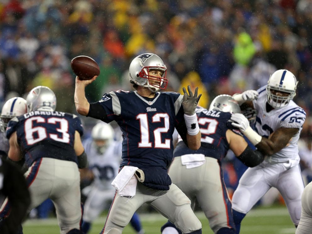 PHOTO: Tom Brady during the AFC Championship Game between the New England Patriots and the Indianapolis Colts, Jan. 18, 2015, Foxborough, Mass.