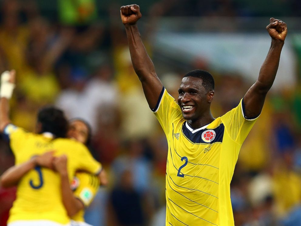 PHOTO: Cristian Zapata of Colombia Celebrates after defeating Uruguay 2-0 during the 2014 FIFA World Cup Brazil match at Maracana on June 28, 2014 in Rio de Janeiro, Brazil.