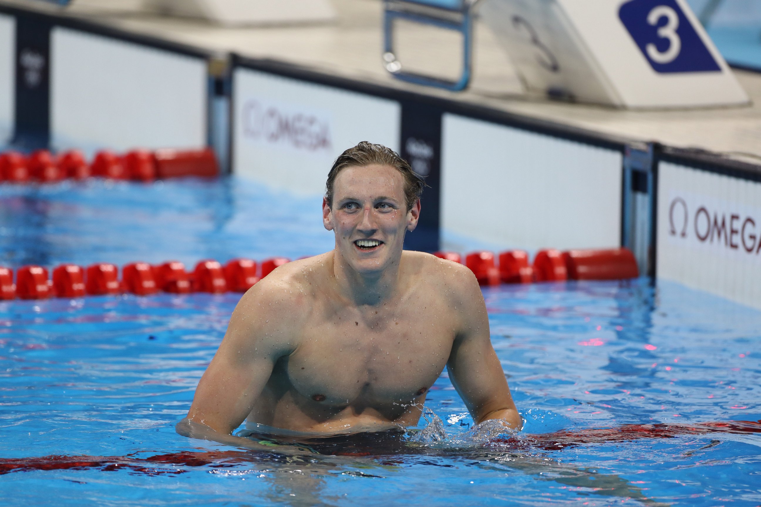 PHOTO: Mack Horton of Australia wins the gold medal in the Men's 400m Freestyle Final at the Olympic Aquatics Stadium, Aug. 6, 2016 in Rio de Janeiro.