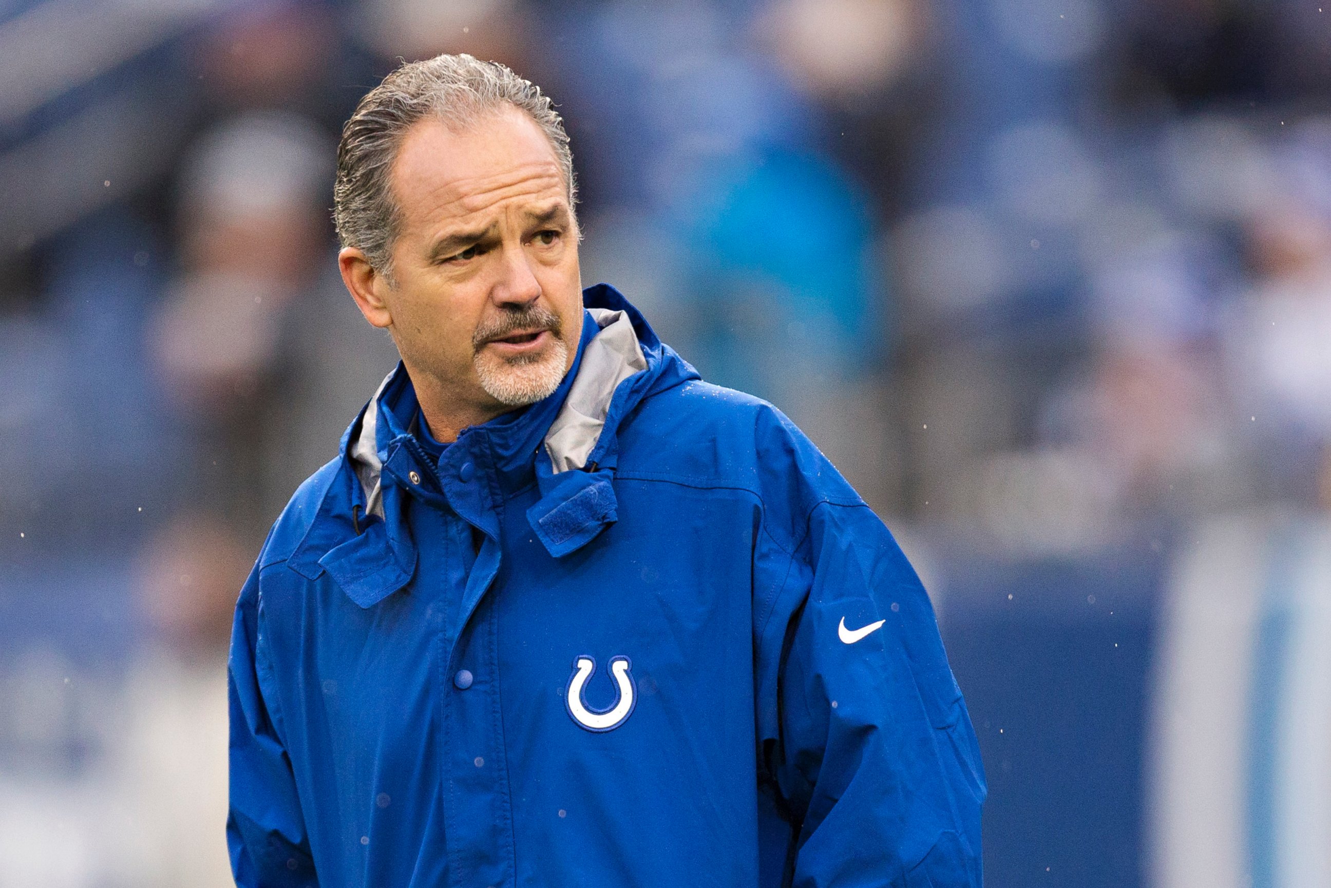 PHOTO: Head Coach Chuck Pagano of the Indianapolis Colts on the field before a game against the Tennessee Titans at LP Field on Dec. 28, 2014 in Nashville, Tenn.  